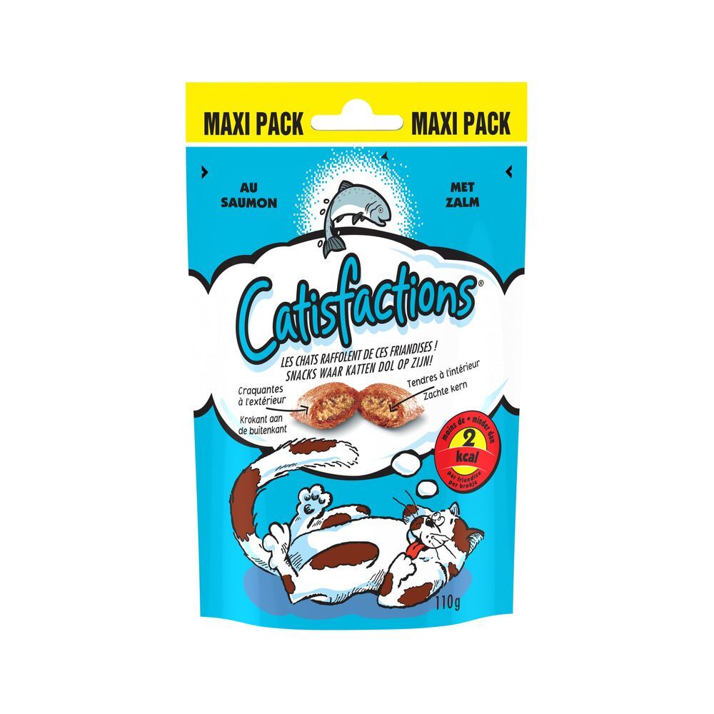 Dreamies 3x180g Friandises Dreamies Catisfactions maxi format, saumon -...