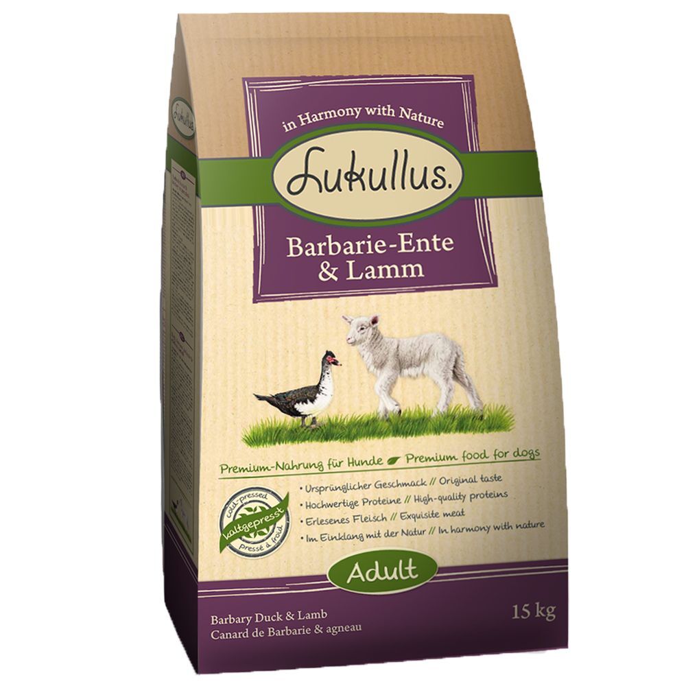 Lukullus 10kg canard de Barbarie & agneau Lukullus - Croquettes pour Chien