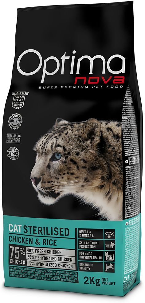 Optima 8kg Optimanova Sterilised - Croquettes pour Chat stérilisé