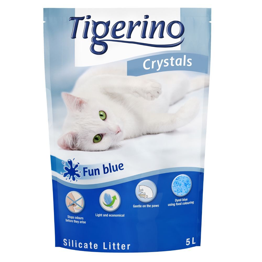 Tigerino Litière Tigerino Crystals Fun - bleu : 5 L