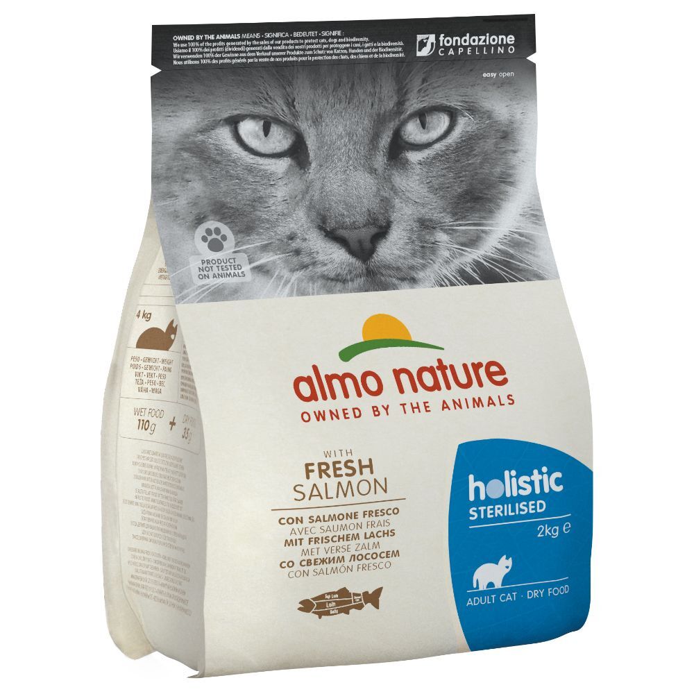 Almo Nature Holistic Sterilised saumon, riz pour chat - 3 x 2 kg