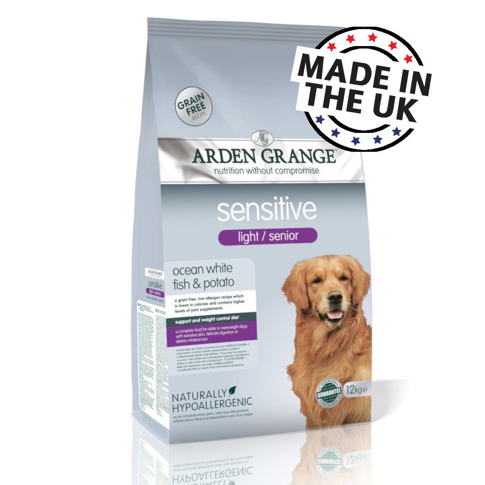 Arden Grange Sensitive Senior/Light - sans céréales pour chien - 12 kg