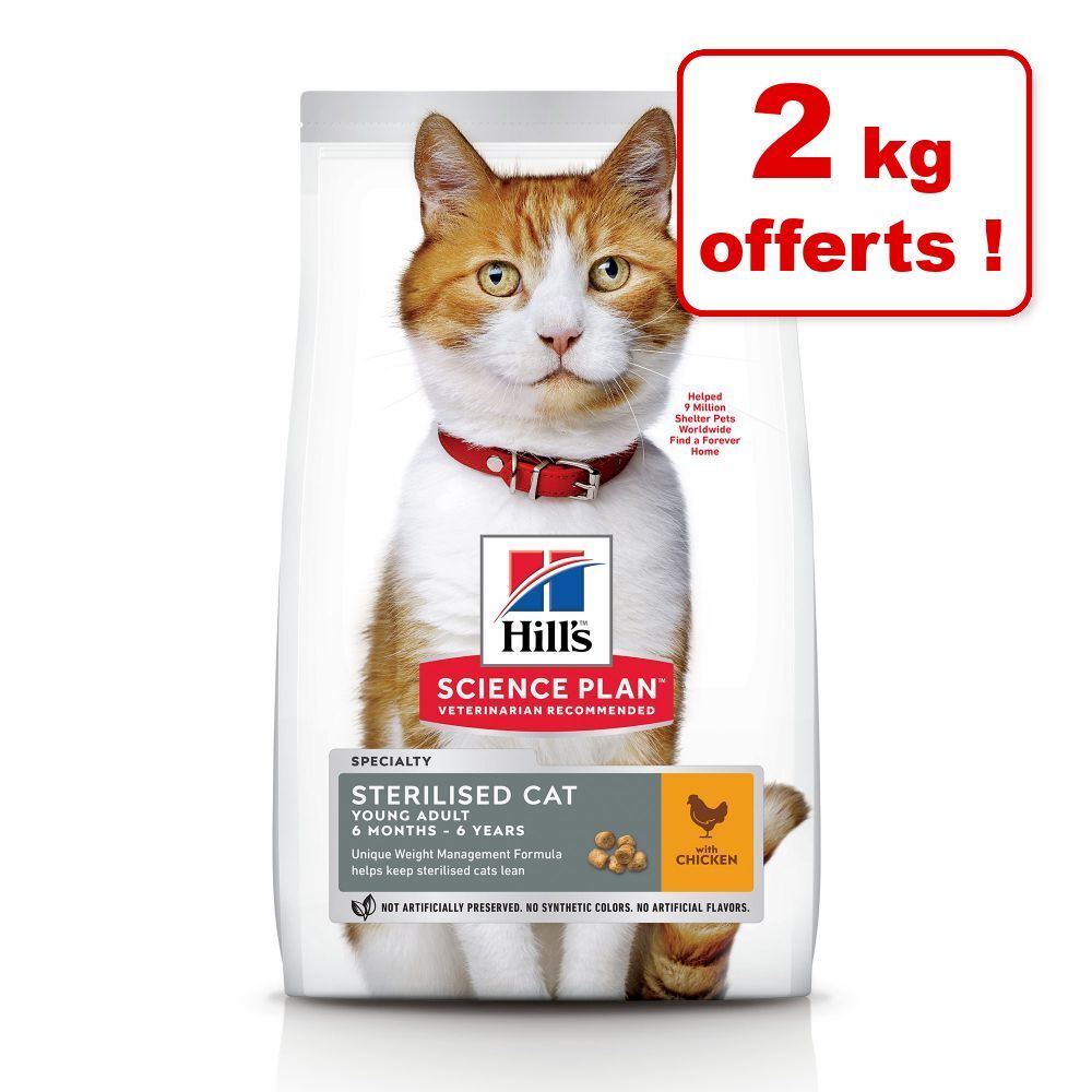 Hill's Science Plan Croquettes Hill's Science Plan pour chat 8 + 2 kg offerts ! - Mature...