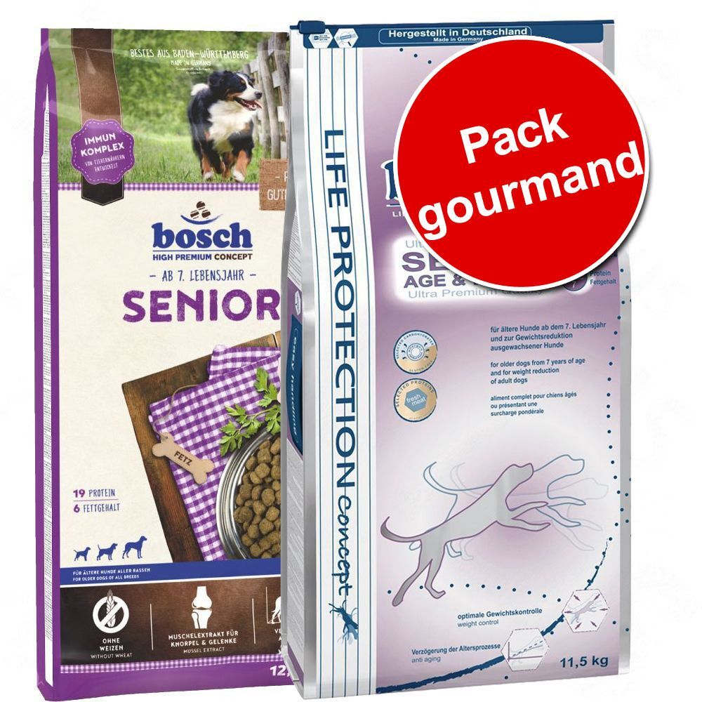 Bosch Natural Organic concept Pack gourmand bosch Senior 2 saveurs - Senior (12,5 kg ) + Bio Senior...