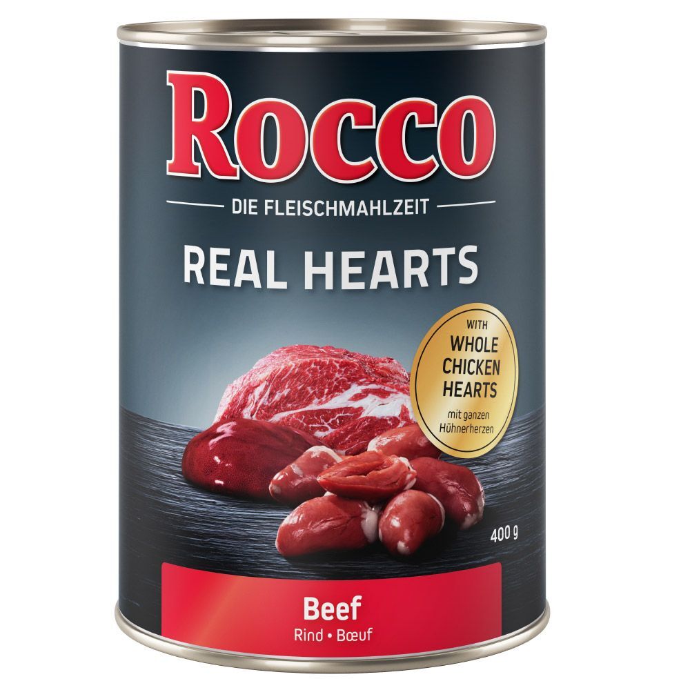 Rocco 6x400g Rocco Real Hearts bœuf avec des cœurs de poulet entiers -...