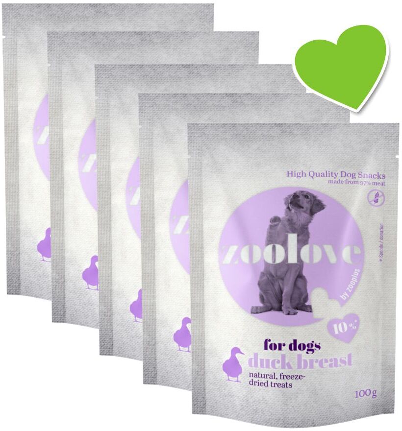 zoolove Lot de friandises lyophilisées zoolove 5 x 100 g pour chien - filet...