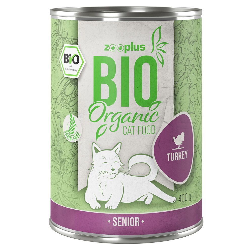 zooplus Bio Senior dinde, carottes pour chat - 6 x 400 g