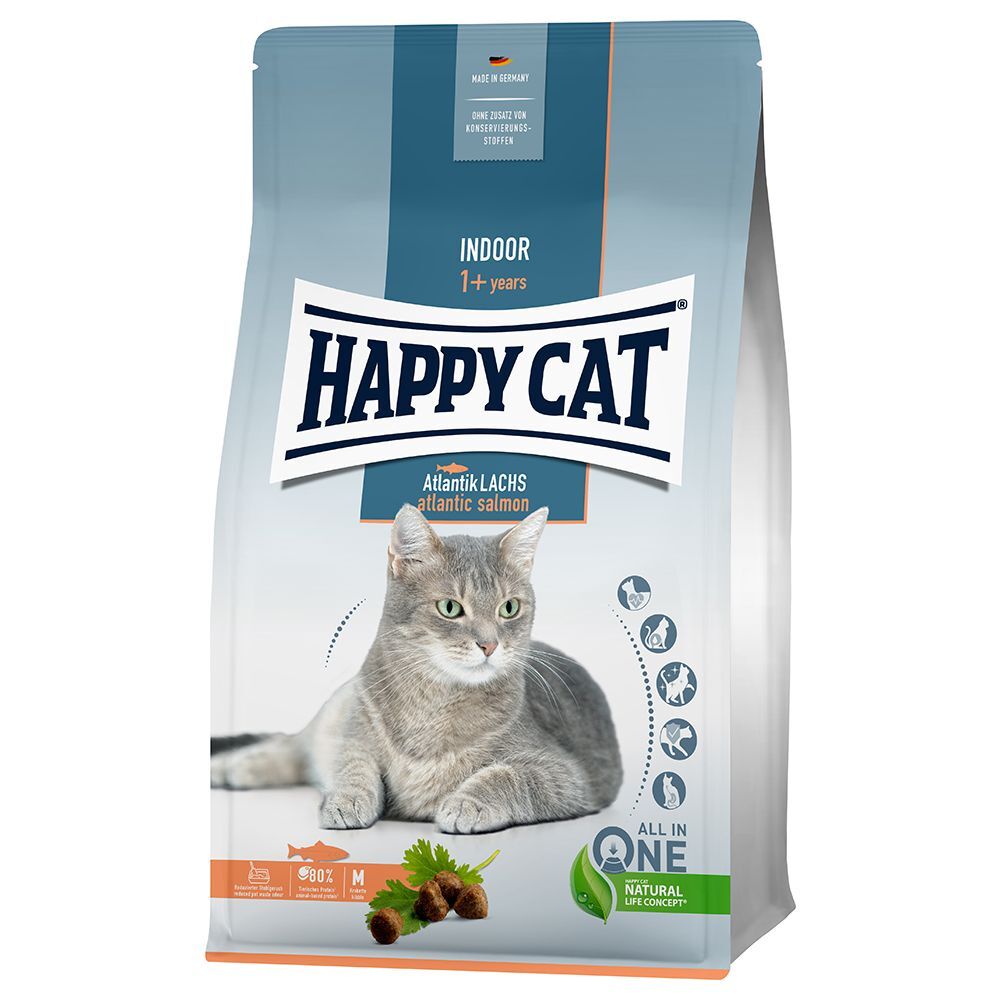 Happy Cat Indoor saumon de l'Atlantique pour chat - 4 kg