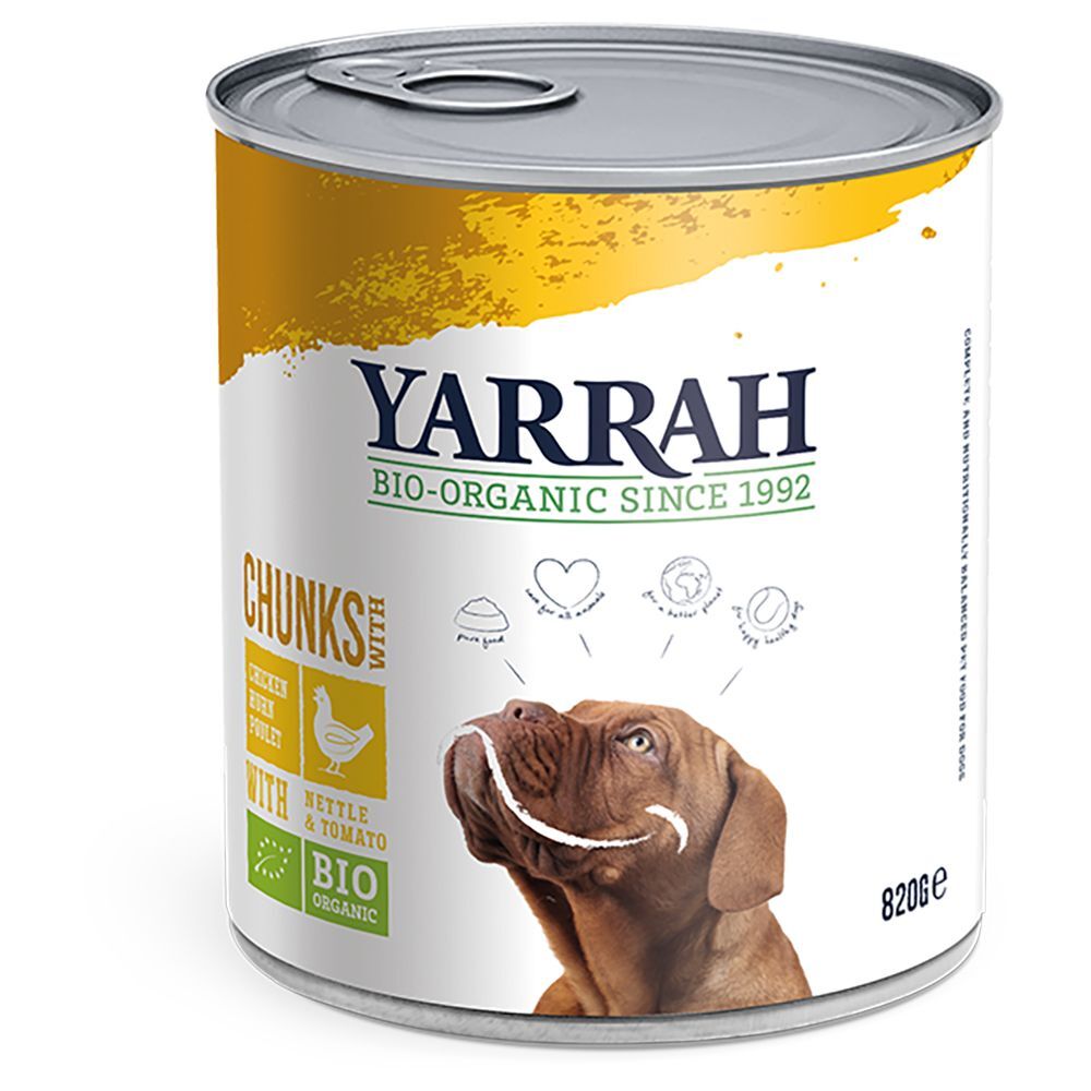 Yarrah 18x820g Yarrah Bio poulet, orties, tomates - Pâtée pour chien