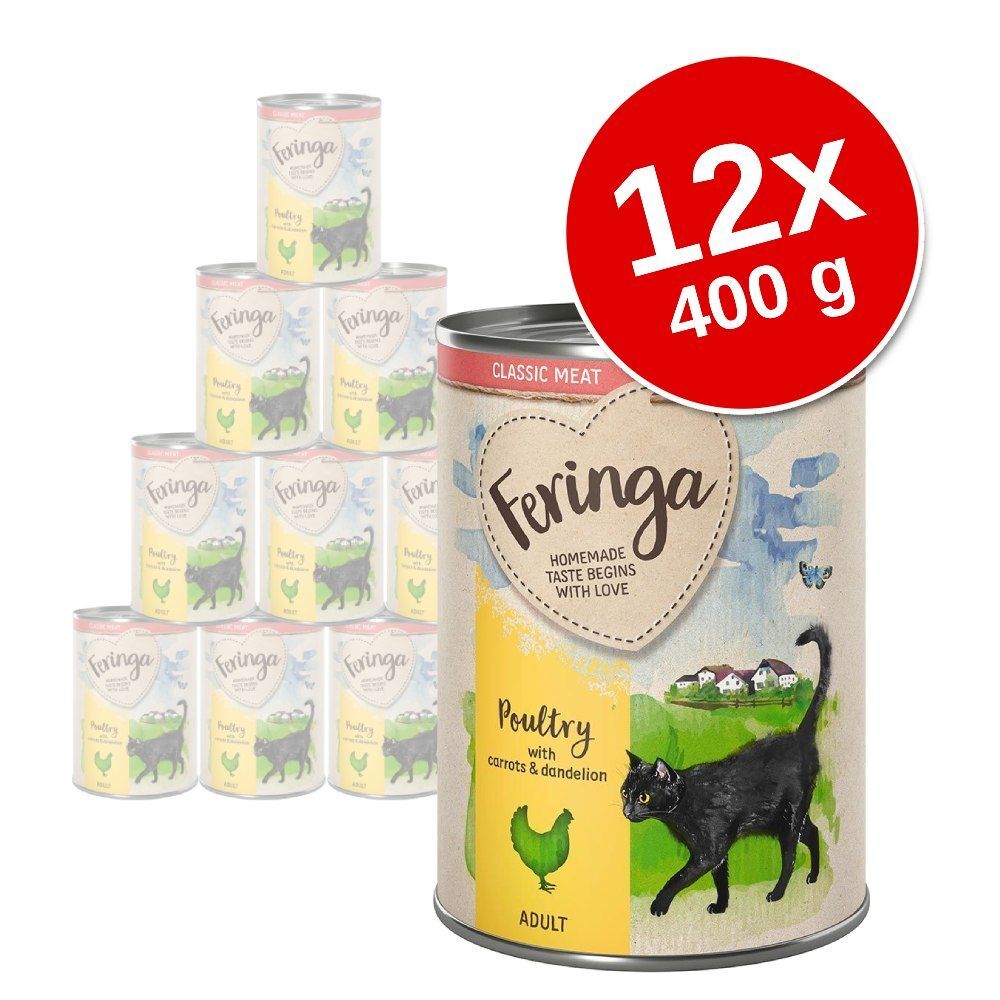 Feringa Lot Feringa Classic Meat Menu 12 x 400 g pour chat - lapin, dinde,...