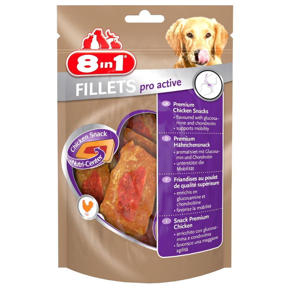 8in1 3x80g Fillets Pro Active poulet S 8in1 - Friandises pour chien