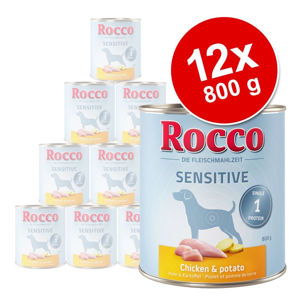 Rocco Lot Rocco Sensitive 12 x 800 g pour chien - dinde, pommes de terre