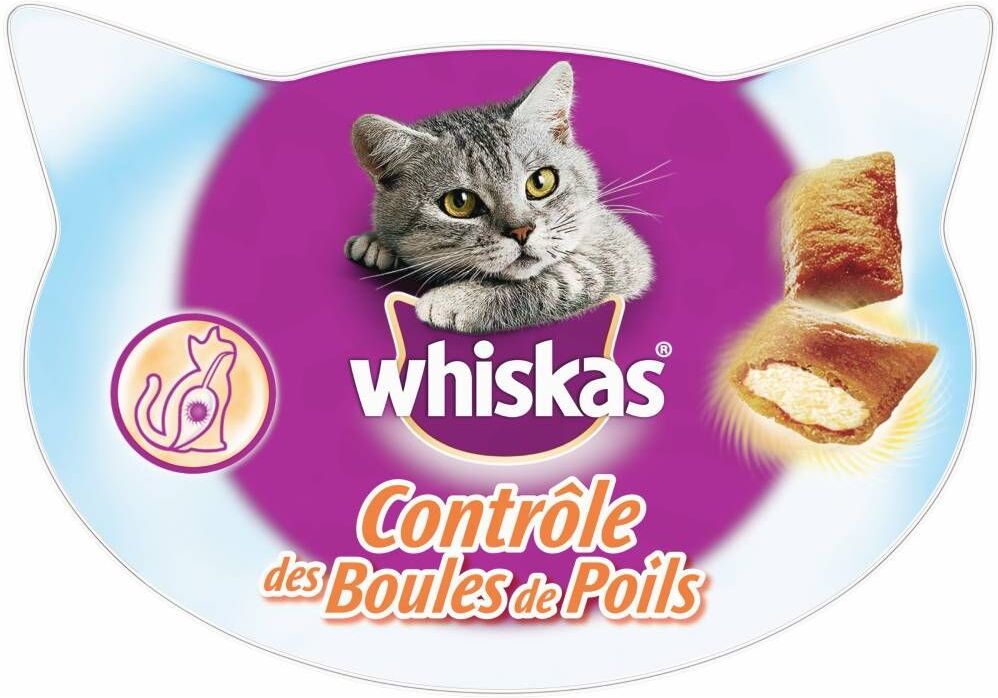 Whiskas 6x60g Friandises Whiskas Contrôle des Boules de Poils - Friandises...