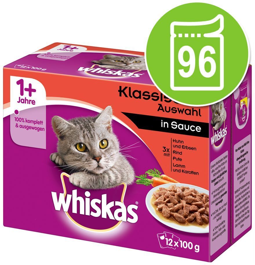 Whiskas 1+ 96 x 100 g pour chat - Sélection de poisson en gelée