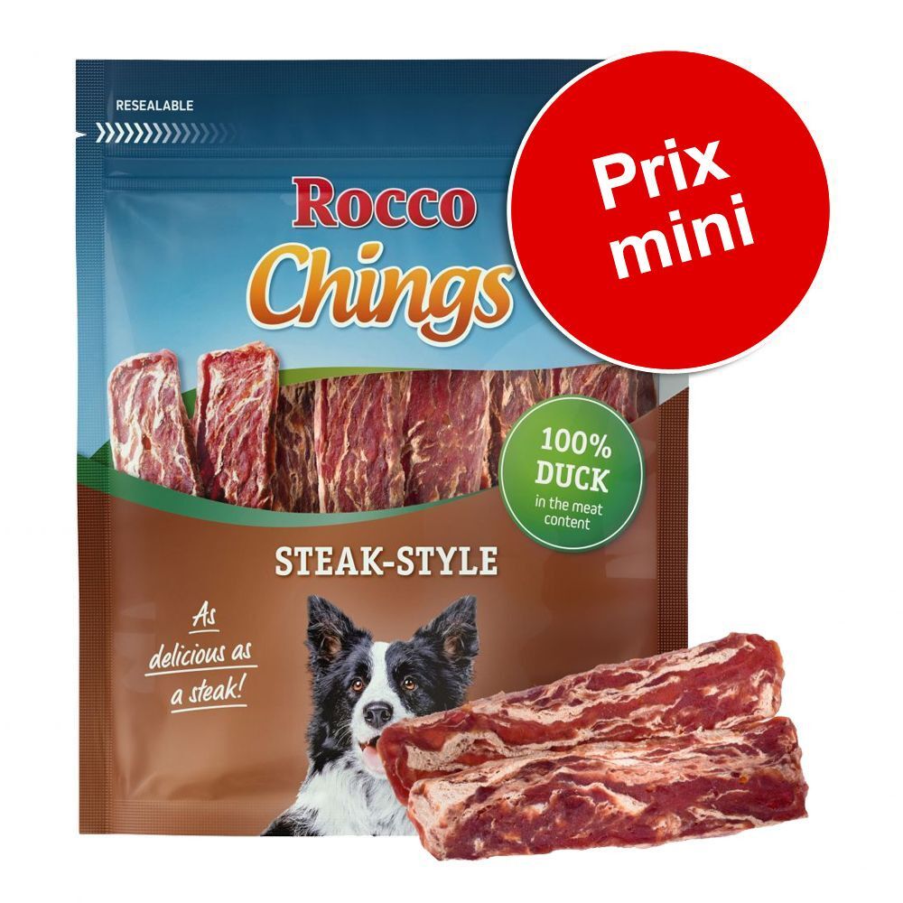 Rocco Lot Rocco Chings Steak Style pour chien - poulet (12 x 200 g)
