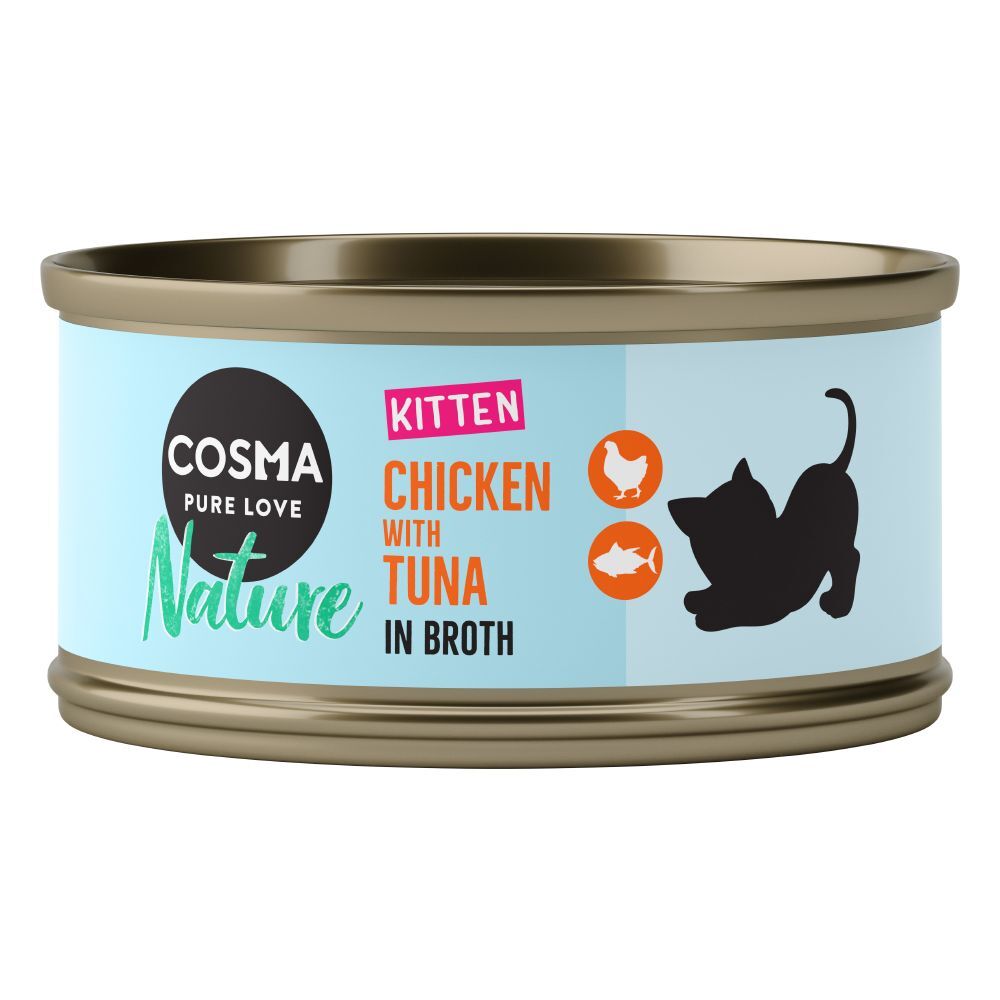 Cosma Nature Kitten 6 x 70 g pour chaton - thon & aloe vera