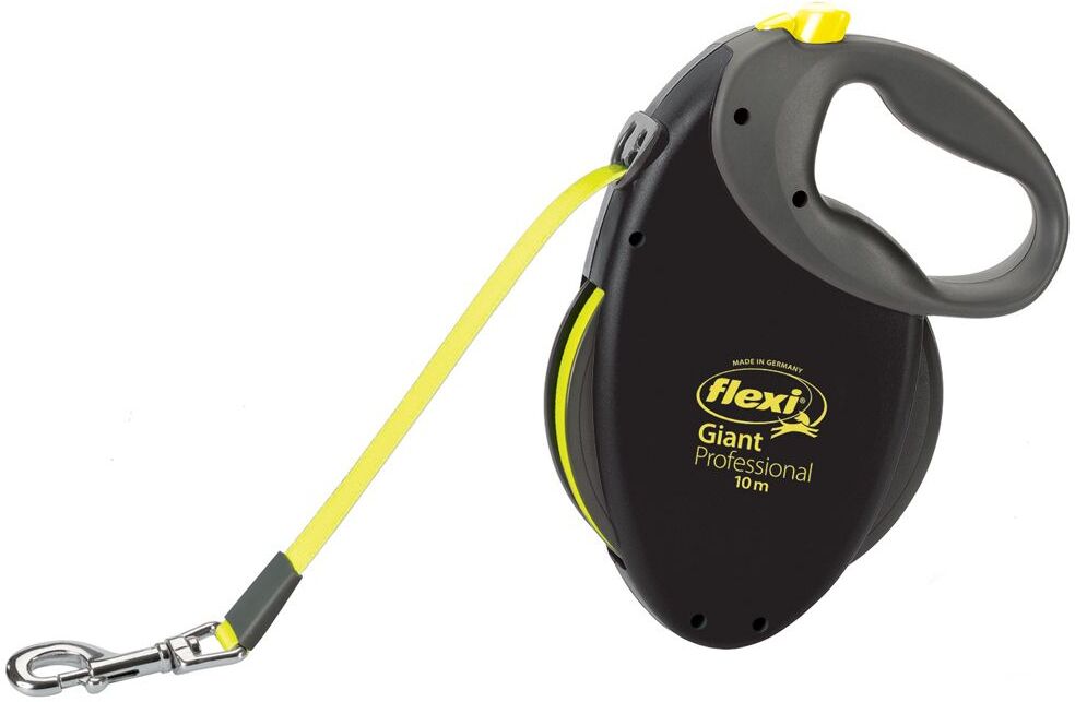 flexi Laisse flexi Giant Professional pour chien - 10 m, sangle, noir/jaune...