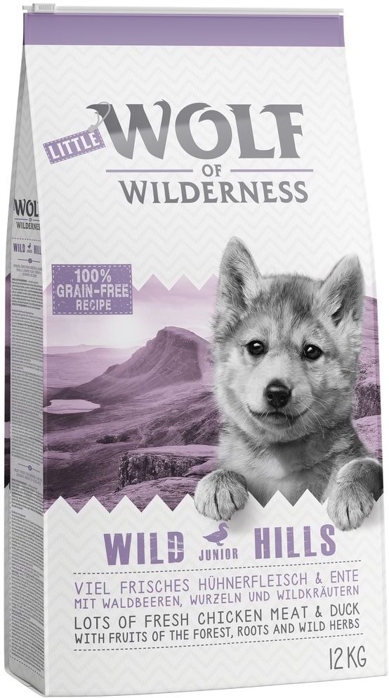 Wolf of Wilderness Little Wolf of Wilderness Junior Wild Hills, canard pour chiot - 5 x...