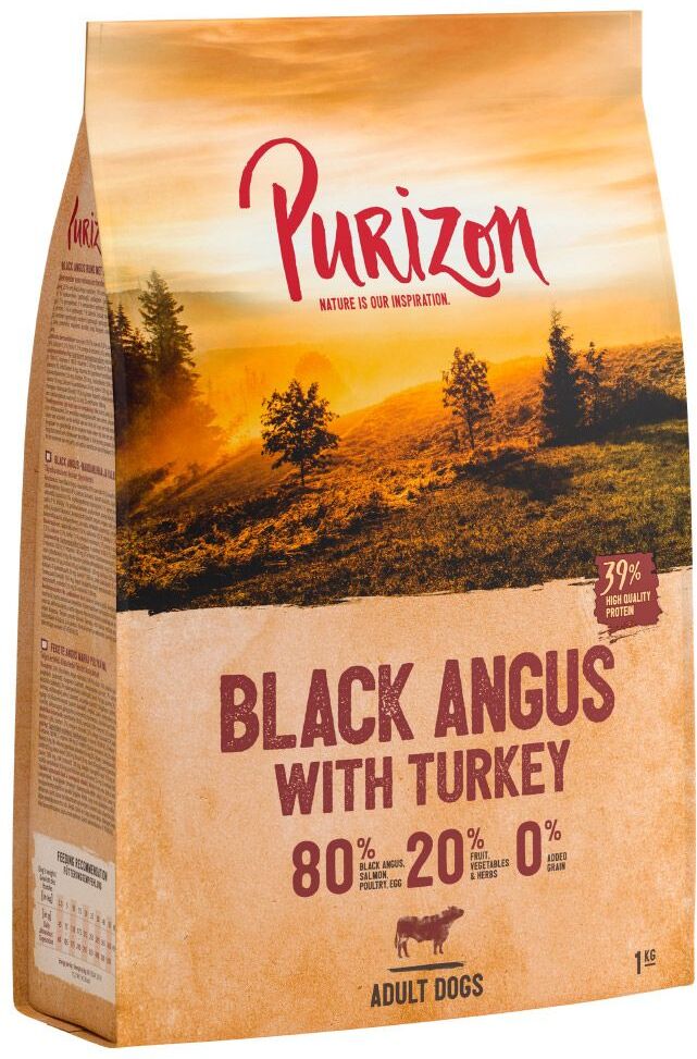 Purizon 12kg Purizon Adult Black Angus, dinde sans céréales - Croquettes pour...