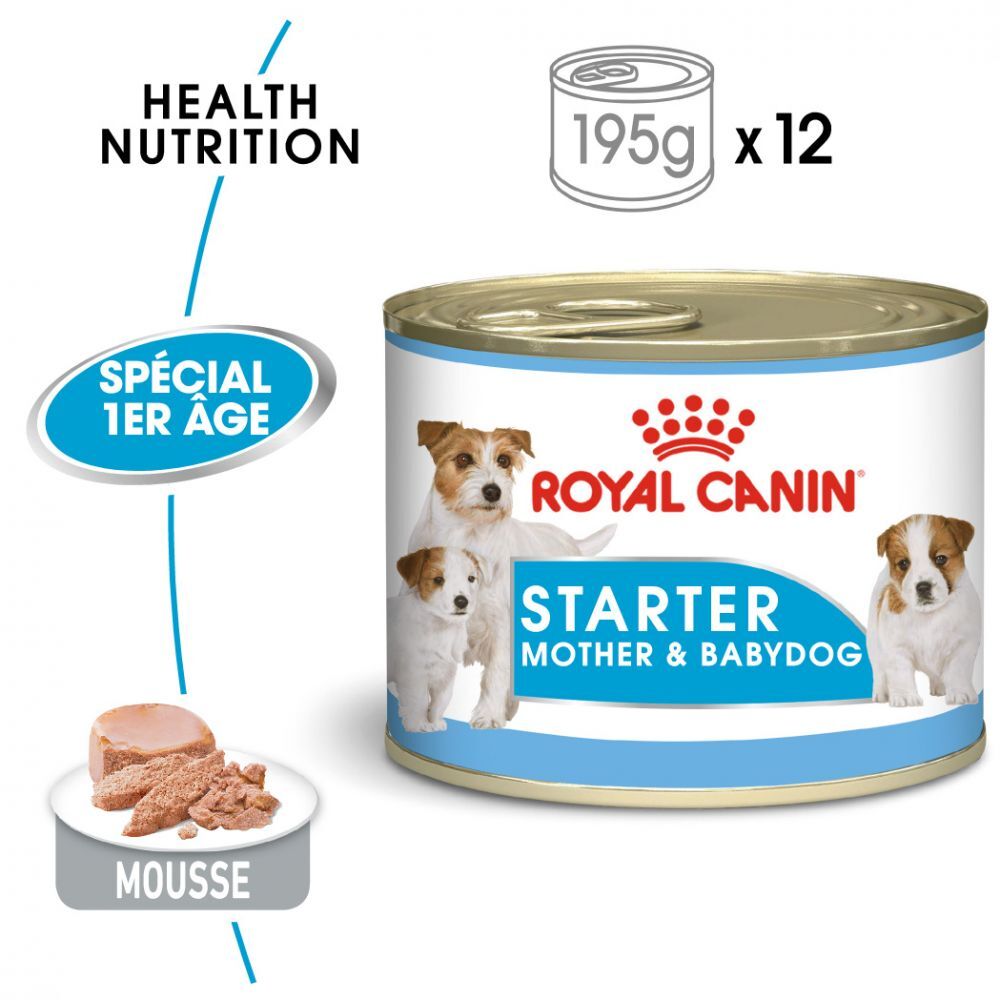 Royal Canin Size Royal Canin Starter Mousse Mother & Babydog pour chien - 48 x 195 g