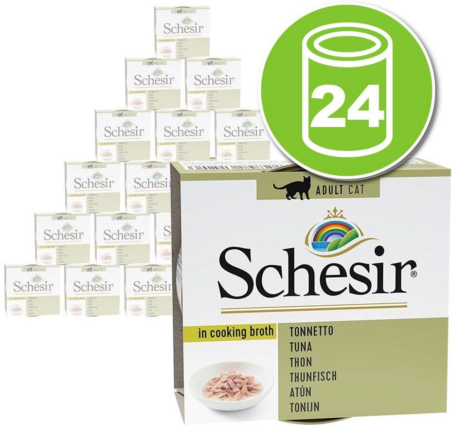 Schesir Lot Schesir bouillon 24 x 70 g pour chat - thon, blanchailles