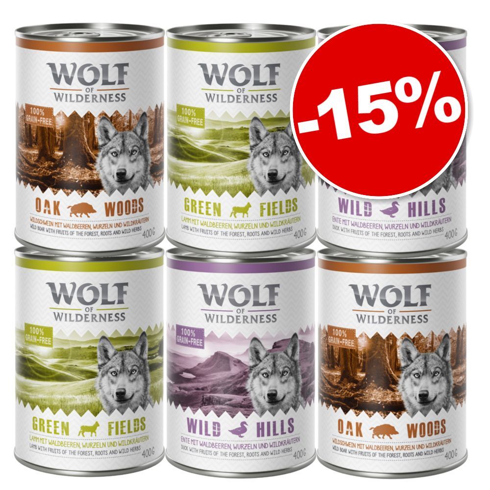Wolf of Wilderness Free Range 6 x 400 g pour chien : 15 % de remise !...