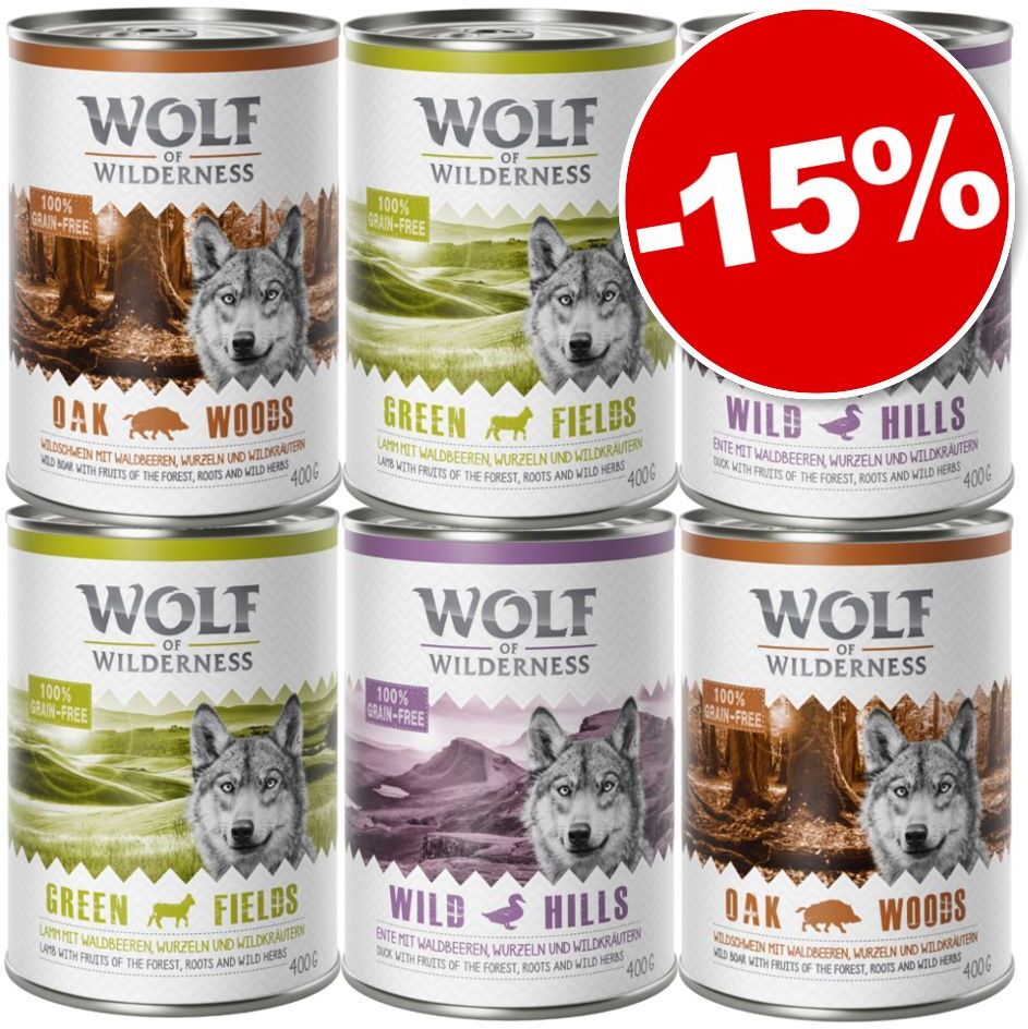 Wolf of Wilderness Free Range 6 x 400 g pour chien : 15 % de remise !...