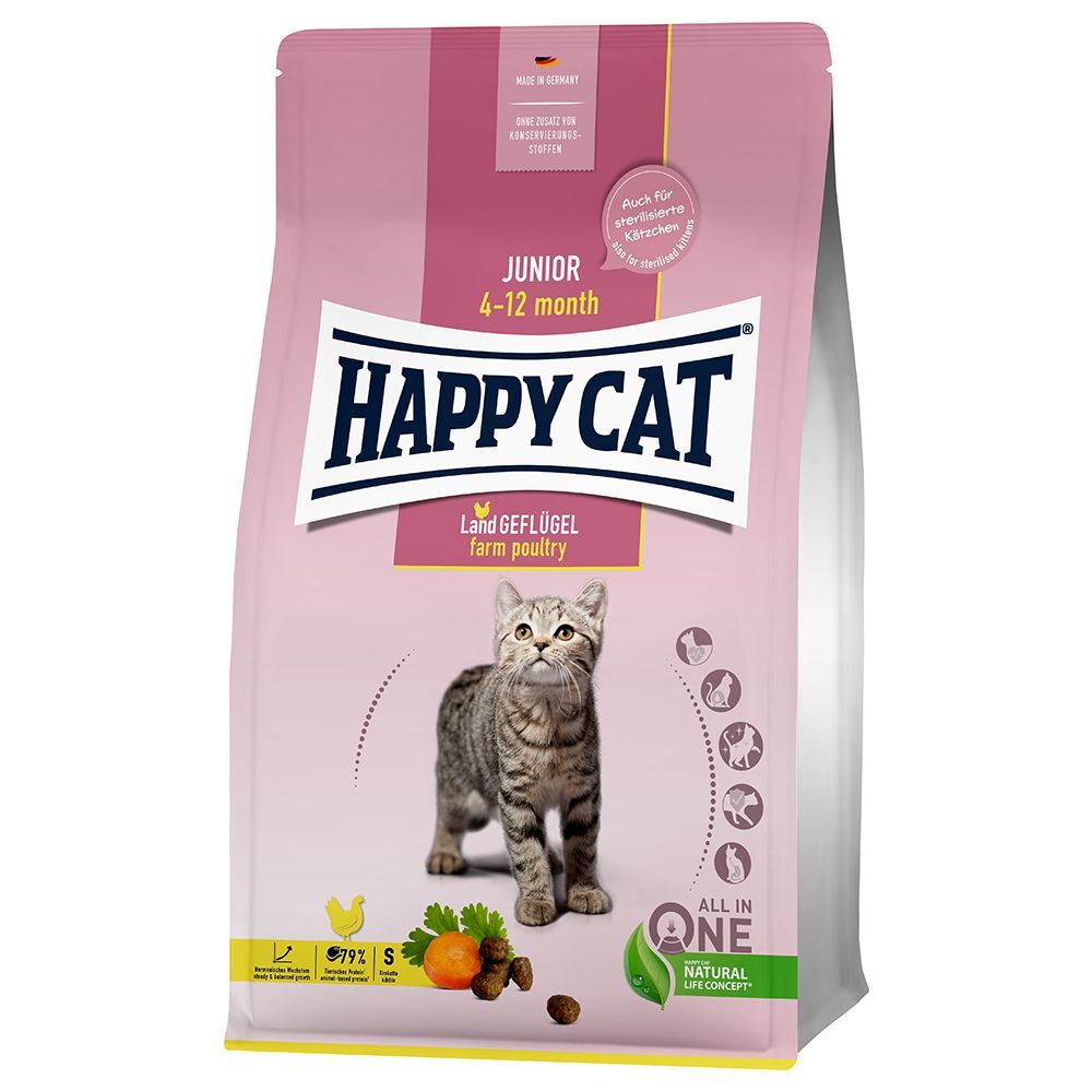 Happy Cat Junior volaille fermière pour chaton - 2 x 4 kg