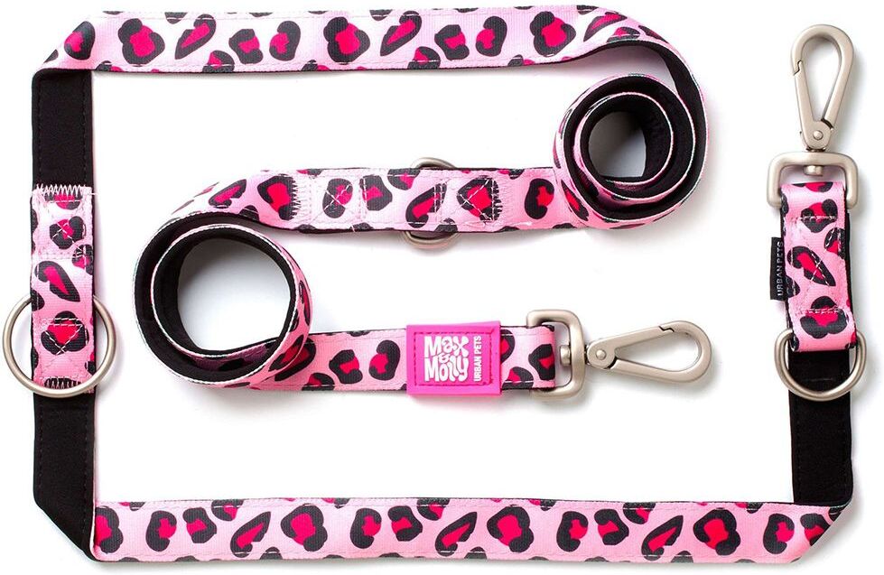 Max & Molly Laisse multifonctions Max & Molly Leopard Pink pour chien - taille M...