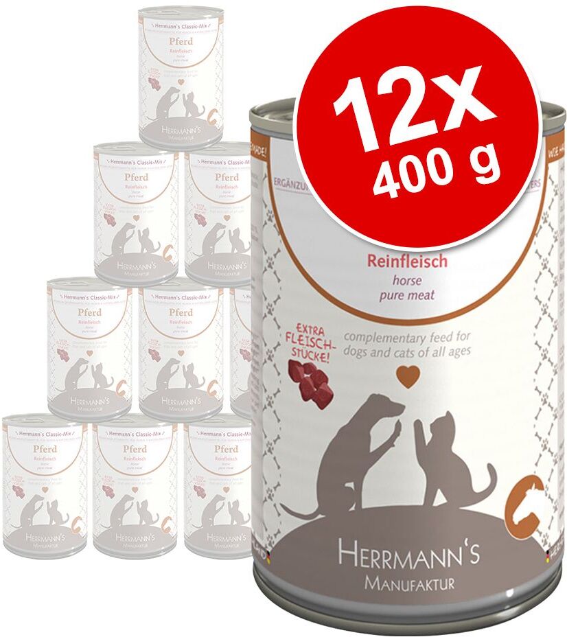 Herrmanns Lot Herrmann's Pur Sensitive 12 x 400 g / 800 g pour chien et chat -...