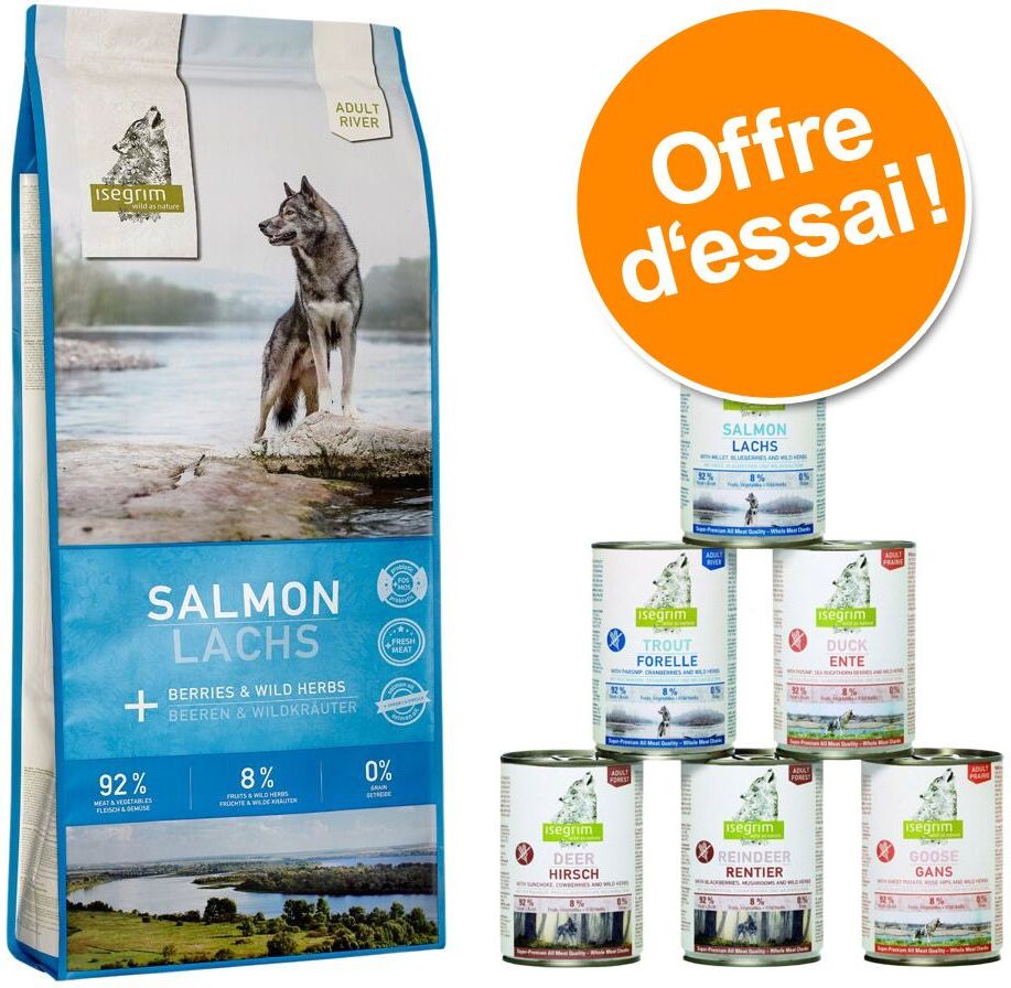 Isegrim Lot Isegrim Adult : 12 kg de croquettes + 6 x 400 g de nourriture...