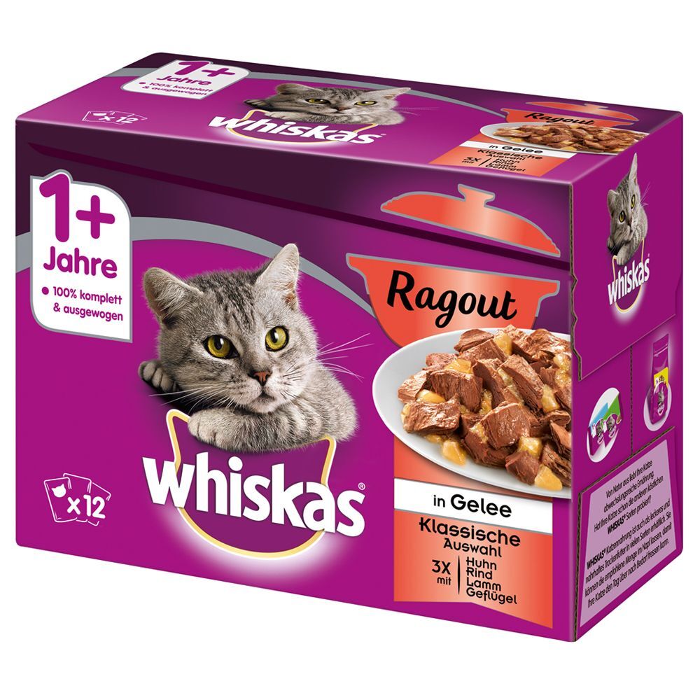 Whiskas 96x85g 1+ Marmiton - sélection de poisson en gelée Whiskas - Pâtée...