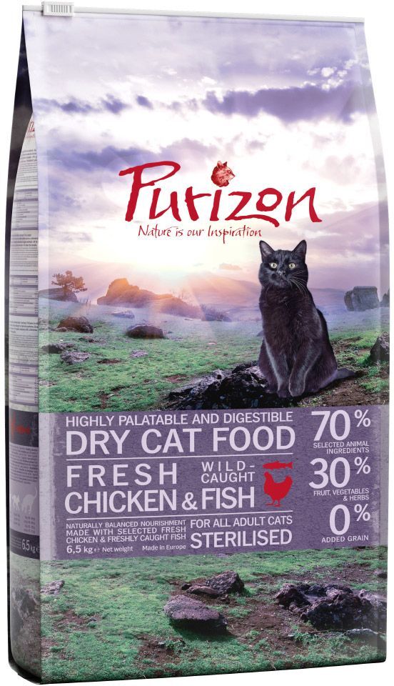 Purizon 2x6,5kg Adult, poulet, poisson Purizon - Croquettes pour Chat