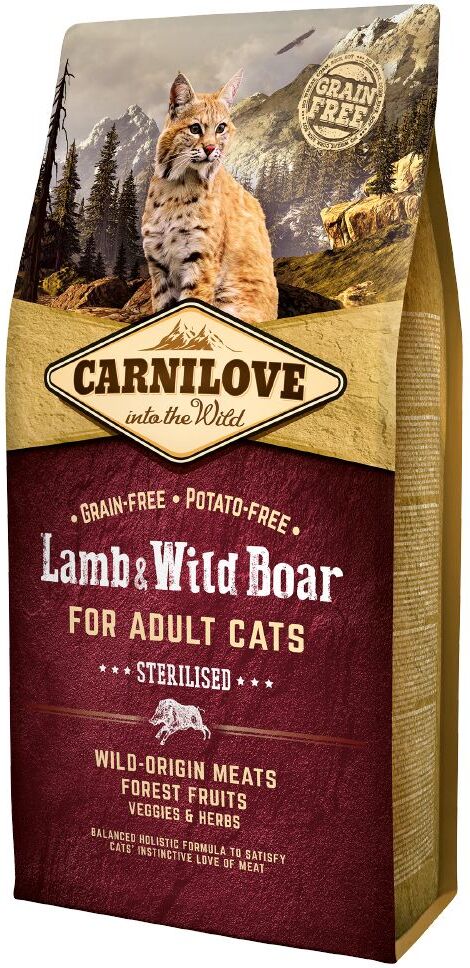 Carnilove 6kg Carnilove Adult Sterilised, agneau & sanglier - Croquettes pour chat