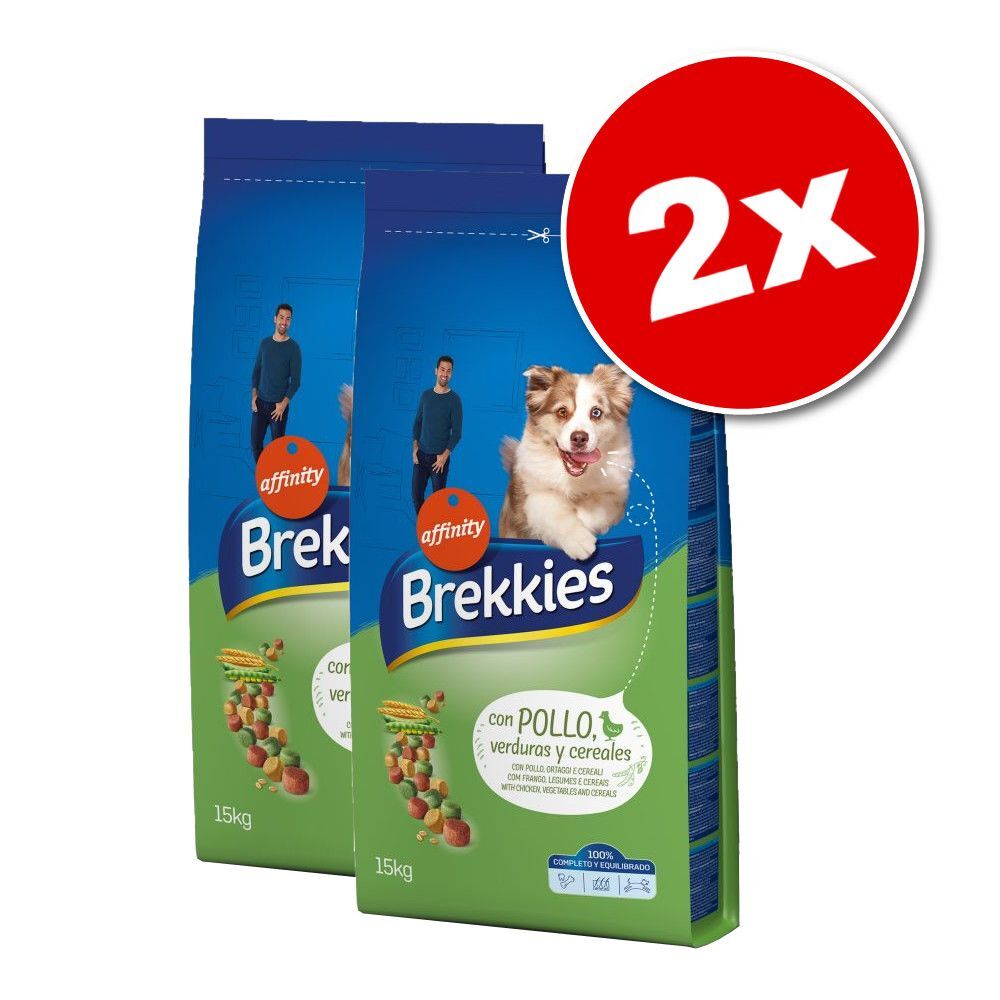 Affinity Brekkies Lot Brekkies 2 x 14/15 kg pour chien - Mix, bœuf (2 x 15 kg)