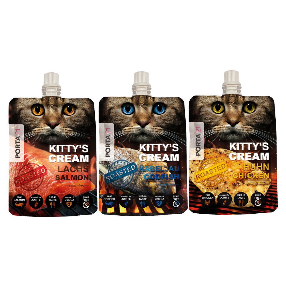 Porta 21 Lot mixte Porta 21 Kitty's Cream pour chat - 9 x 90 g (3 variétés)
