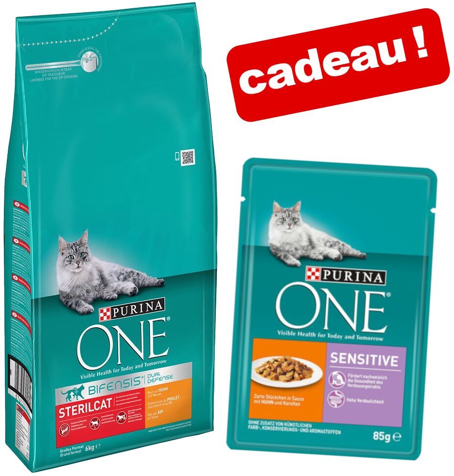 Purina One Croquettes PURINA ONE 6 kg + 12 sachets offerts ! - Adult poulet,...