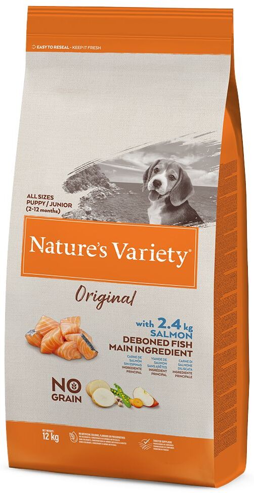 Nature’s Variety Nature's Variety Original No Grain Junior saumon - lot % : 2 x 12 kg