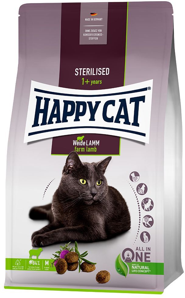 Happy Cat Sterilised Adult agneau des pâturages pour chat - 10 kg