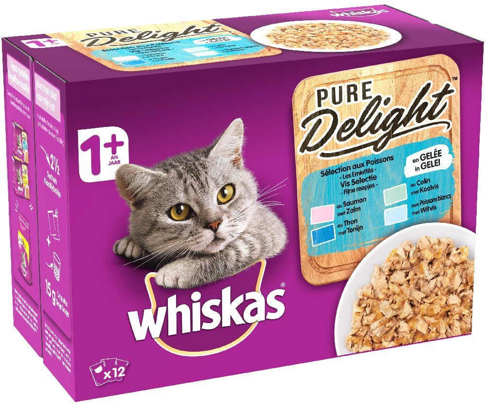 Whiskas Pure Delight + 1 Adult 24 x 85 g - Pure Delight Sélection à...