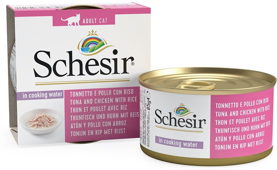 Schesir 24x85g riz - poulet, boeuf, riz Schesir - Pâtée pour Chat