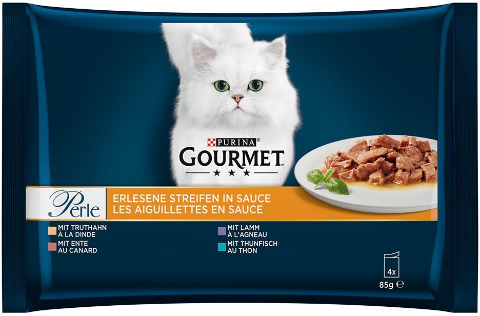 Gourmet 4x85g thon, canard, agneau Gourmet - Pâtée pour Chat