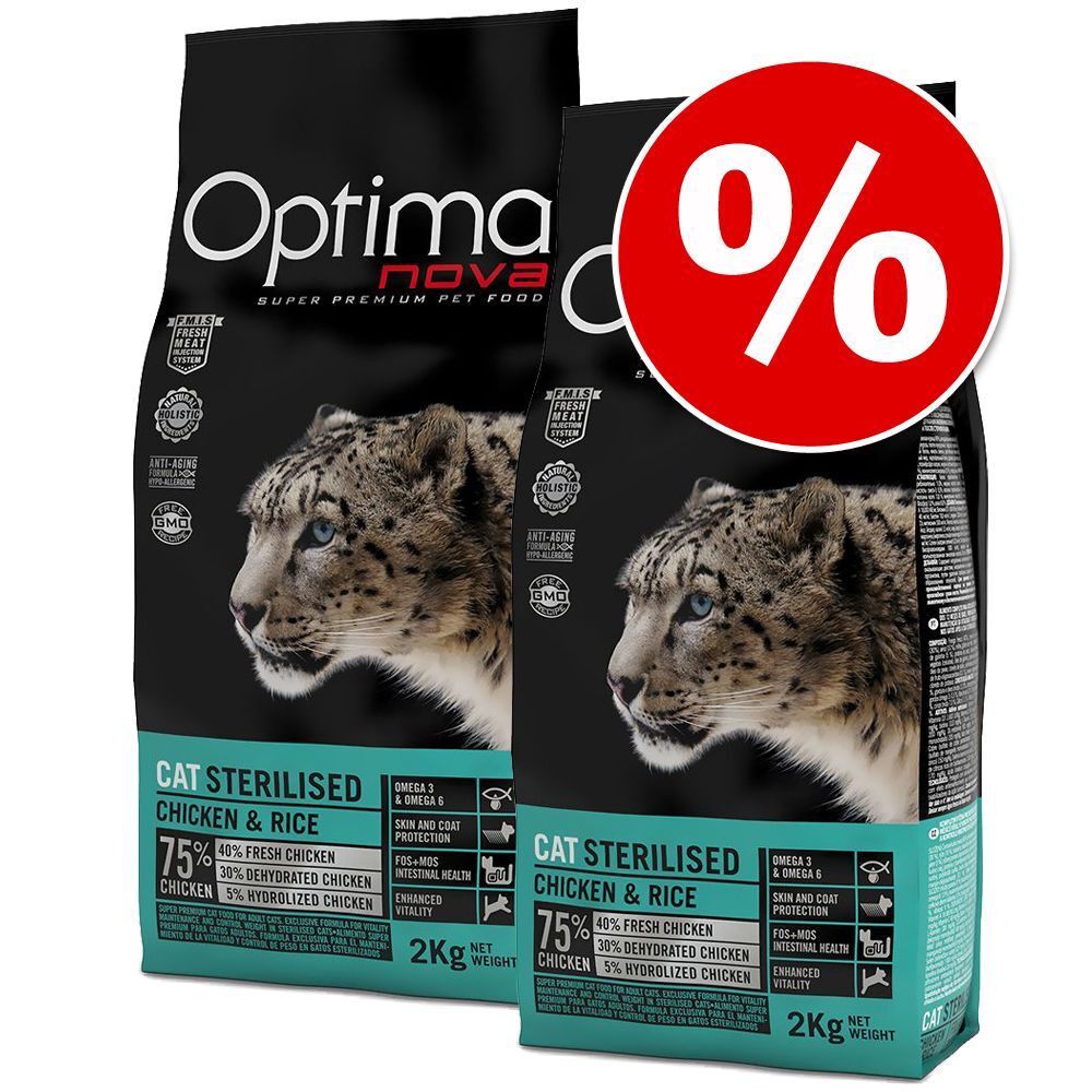 Optima Lot Visán Optimanova pour chat - Sterilised (2 x 8 kg)