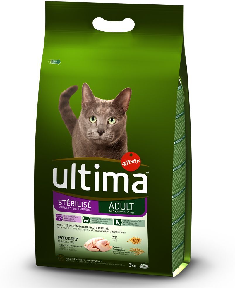 Affinity Ultima Ultima Stérilisé, poulet, orge pour chat - 3 kg