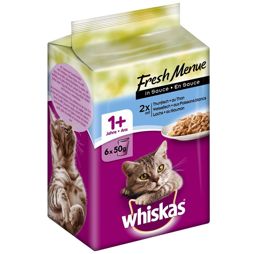 Whiskas 6x50 g Poulet, dinde, volaille en sauce Mini Menu Whiskas (Les p'tits...