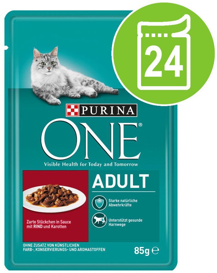 Purina One Lot PURINA ONE 24 x 85 g pour chat - Adult poulet, haricots verts