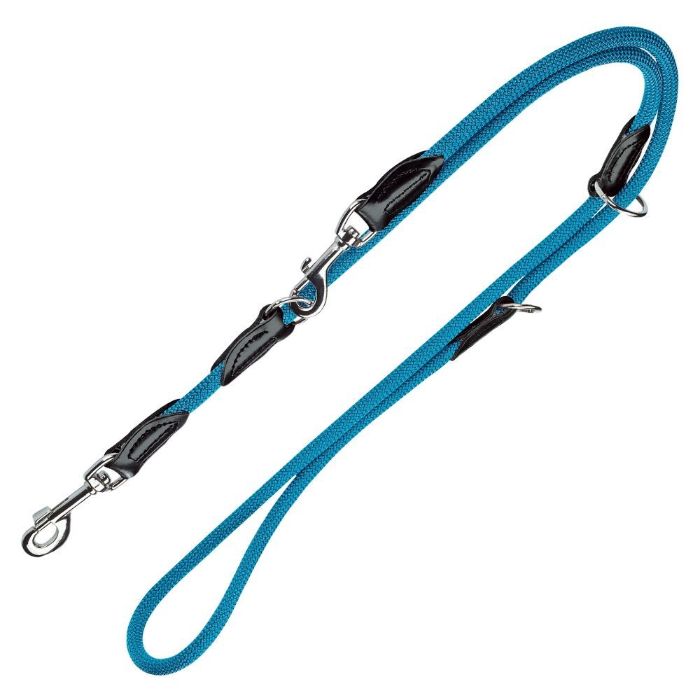 Hunter Laisse réglable Hunter Freestyle, bleu pétrole pour chien - L 200 x l...