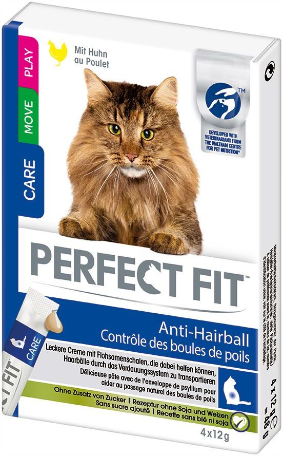 Perfect Fit Contrôle des boules de poils pour chat - 44 x 12 g