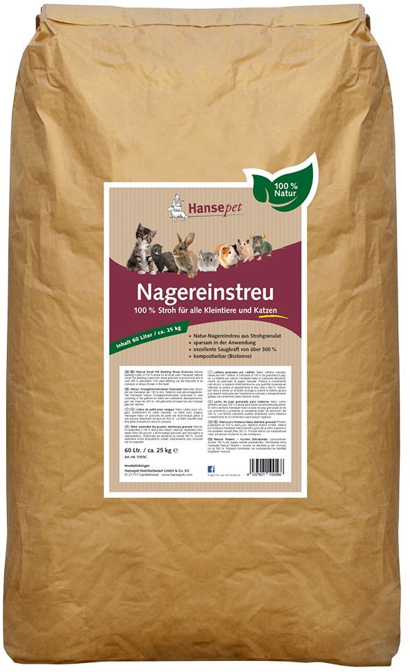 Hansepet Litière de paille Hansepet Natur - 24 kg