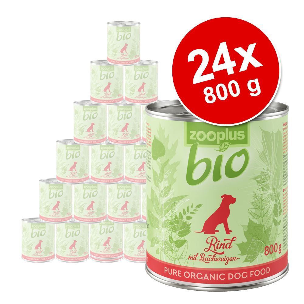 zooplus Bio Lot zooplus bio 24 x 800 g pour chien - lot mixte : poulet, boeuf,...